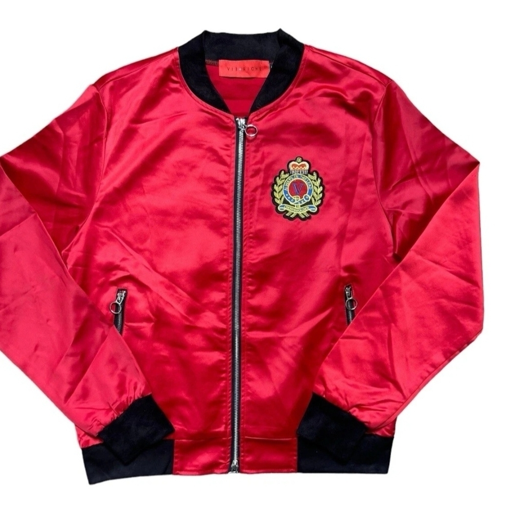 Vie+Richie Jacket XL Red Mediano Rayon Red Crown Holder (EUC)